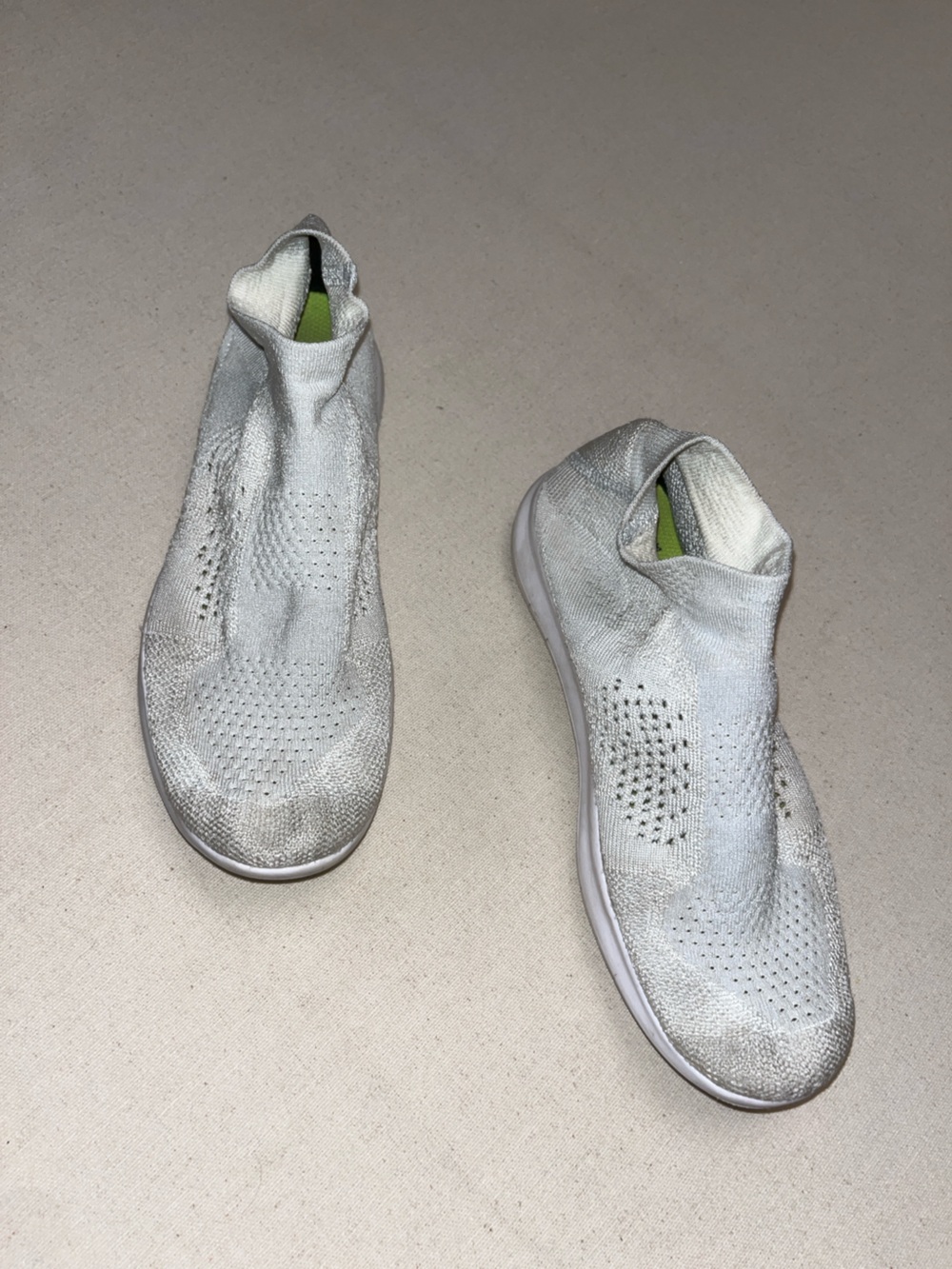 Nike White Knit Slip-On Trainer
